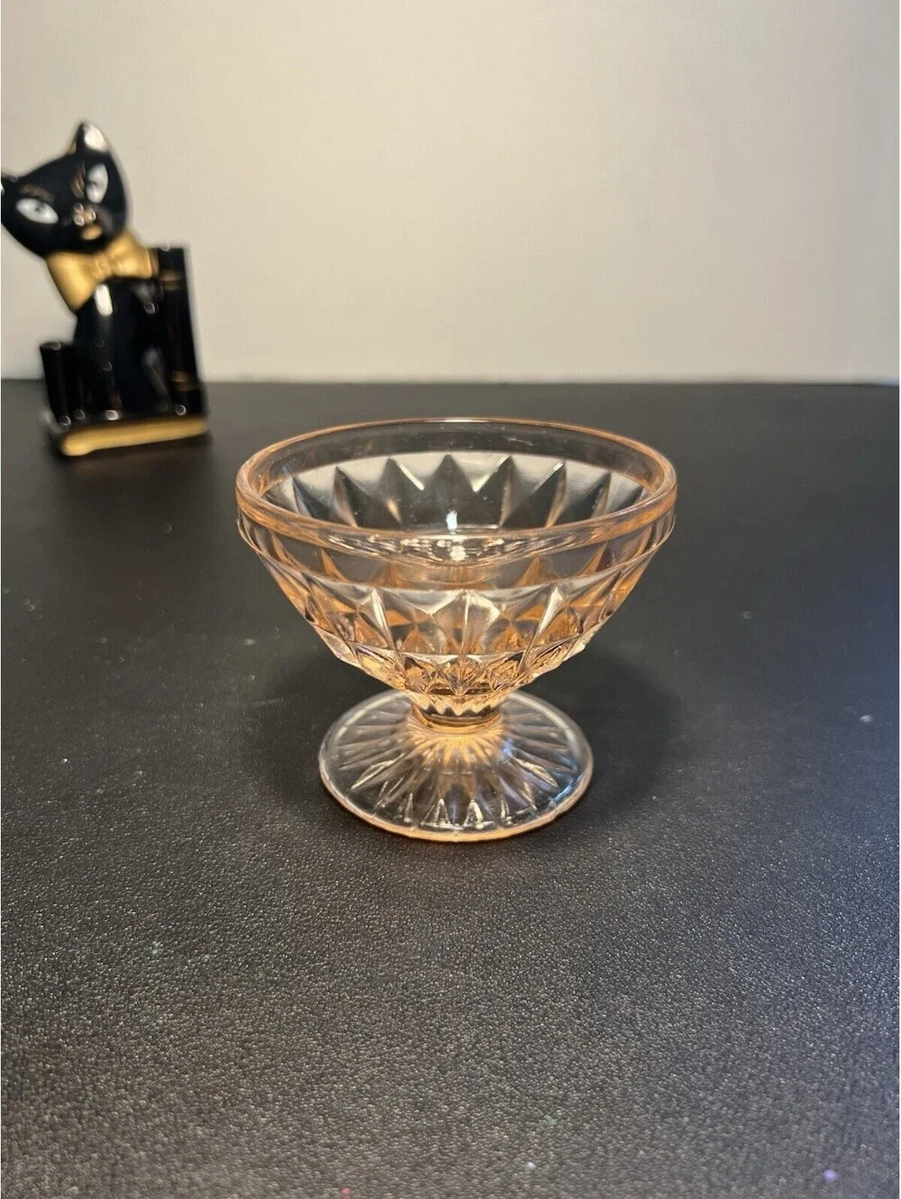 Jeannette 1940s 6 Sherbet Cups Windsor Diamond Pink Depression Glass, 3.5x3”